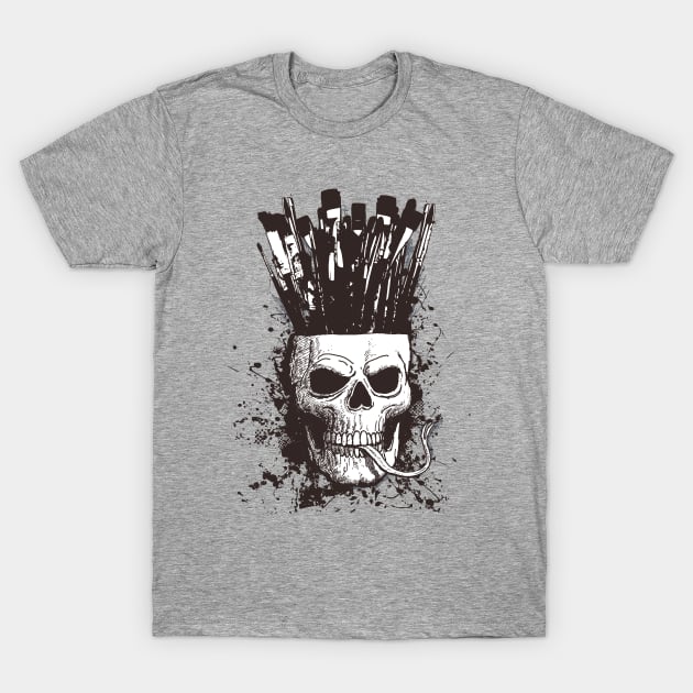 Skull artist brushes T-Shirt by Lizarius4tees